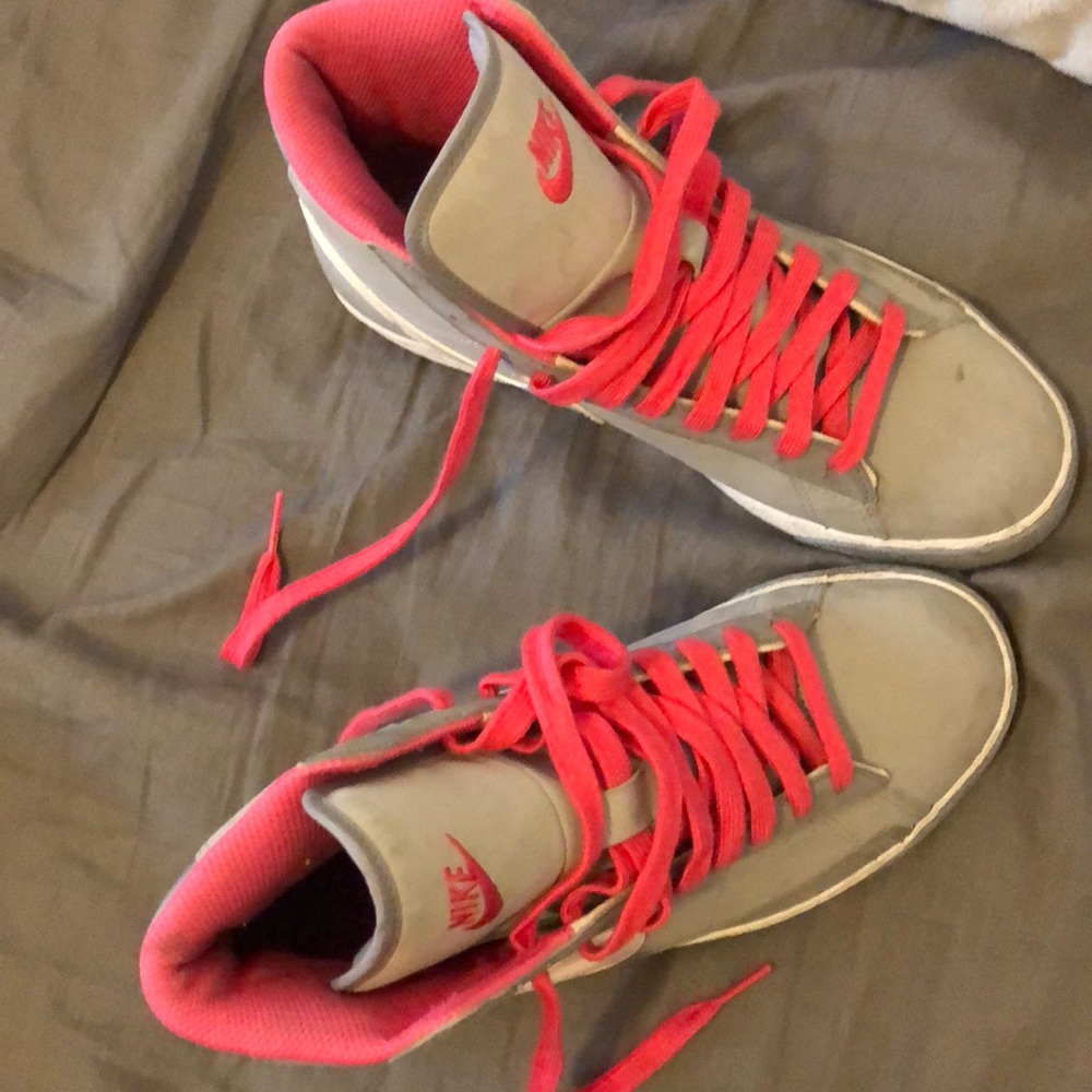 Grey white and pink Nike